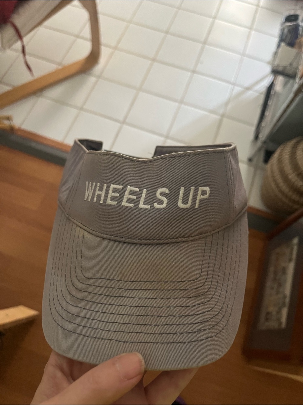 Wheels Up Gray Visor Cap